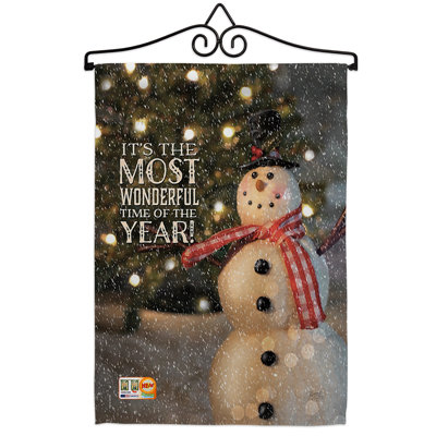 Le plus beau temps bonhomme de neige-impressions de polyester décoratif à 2 faces 19 x 13 po ensemble de drapeaux