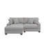 Canapé modulaire 2 pièces en chenille gris avec accoudoirs et coussins décoratifs-698229795-698229798