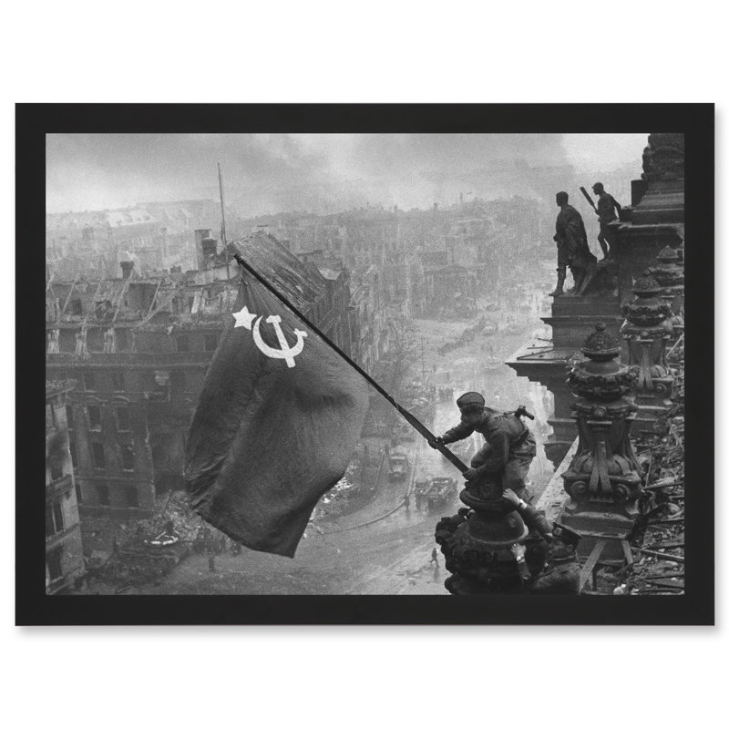 Khaldei War WWII USSR Soviet Flag Over Reichstag Berlin Photo by Value Does Not Apply - Single Picture Frame Print