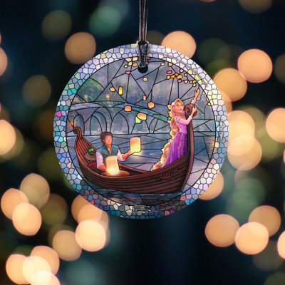 Starfire Prints Disney Tangled Stained Effect Hanging Glass Hanging Glass Print