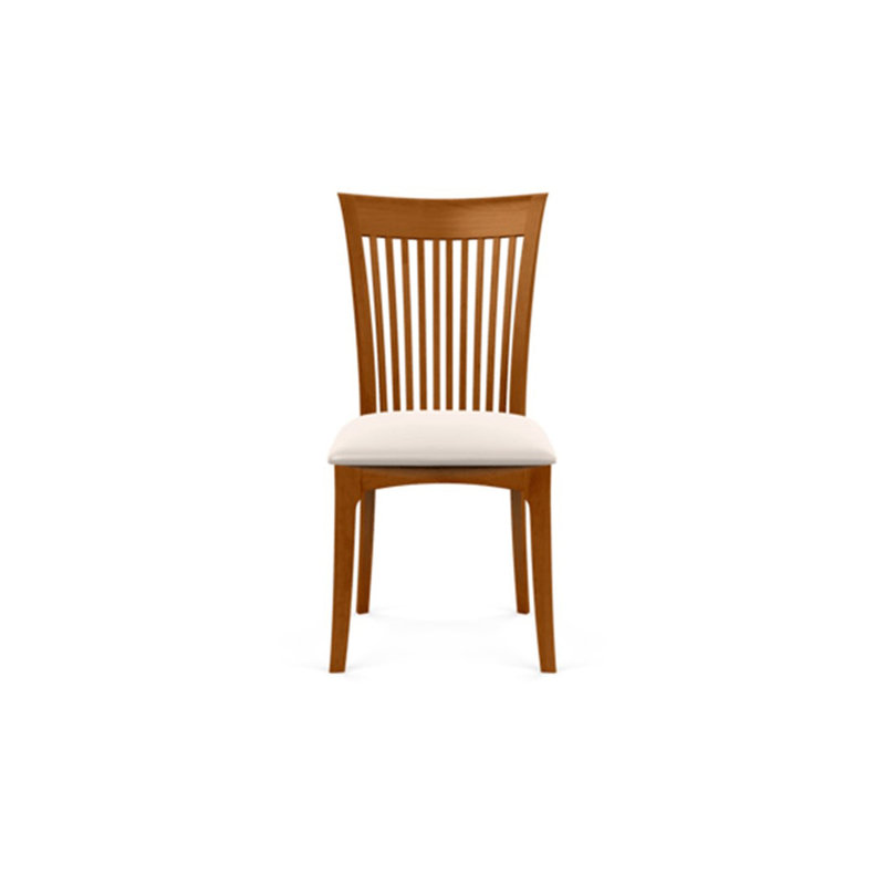 Sarah Upholstered Dining Chair, White Leather, Autumn Cherry