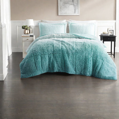 Ensembles de literie en fausse fourrure douillette, style simple dégradé en polyester pour la maison
