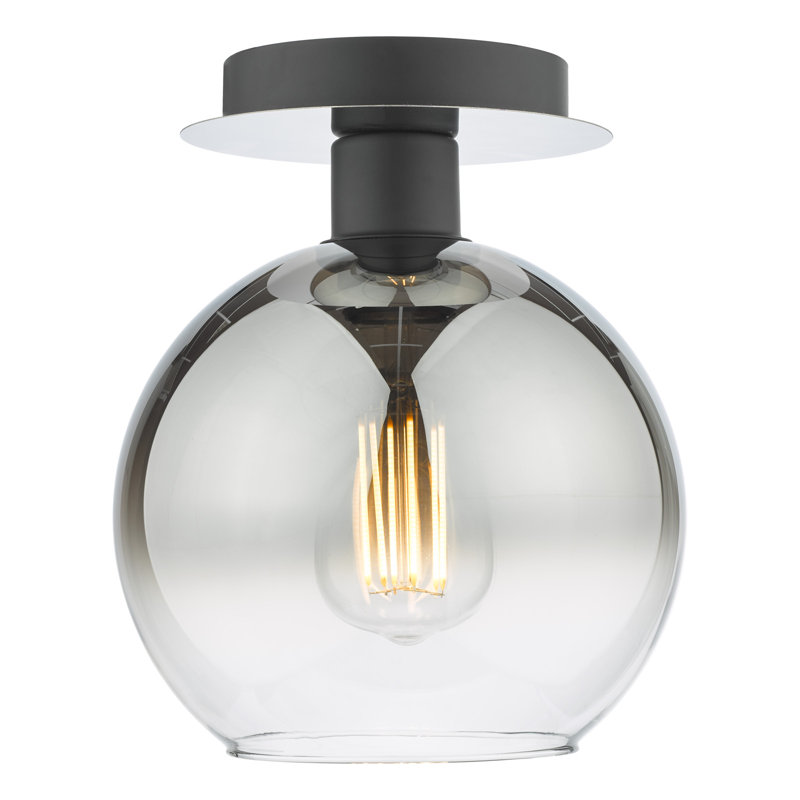 Quadrell Glass Flush Mount, Matte Black, Smoked