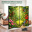 Cloison pliante 4 panneaux paravent Royal Tropical Jungle Vibrant Flowers Dense Green-131521411-131521409