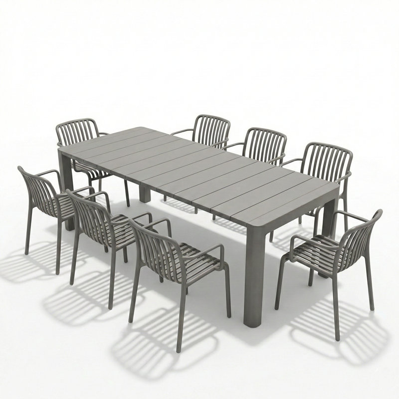 Seine 8 - Person Patio Dining Set with, Grey