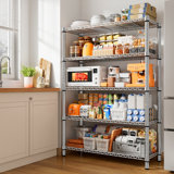 5-tier Wire Shelving Heavy Duty Metal Shelves For Loads Up To 1200lbs, Adjustable Garage & Pantry Storage, 71"h X 35.5"w X 14"d