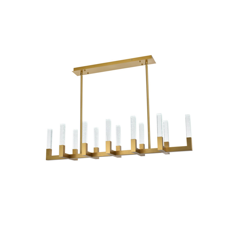 Luminaire suspendu réglable Hakken, Chrome chrome, H 50,5 po x l 42 po x P 12 po, 8 Lights