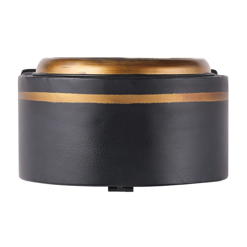 Imogene Traditional Analog Metal Quartz Movement / Crystal Tabletop Clock in Black/Gold/White