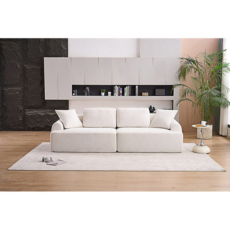 Canapé Boneless Comfy, canapé à 4 places, canapé à compression avec 4 coussins, Beige