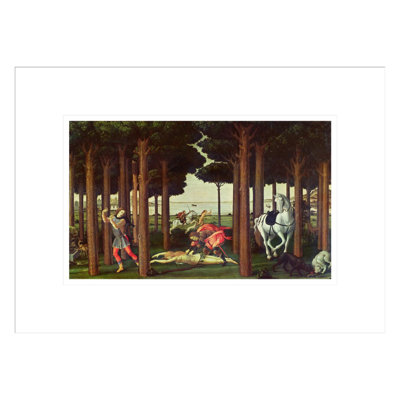 «The Story of Nastagio degli Onesti: The Disembowelment of the Woman Pursued by Sandro Botticelli», reproduction sur toile encadrée