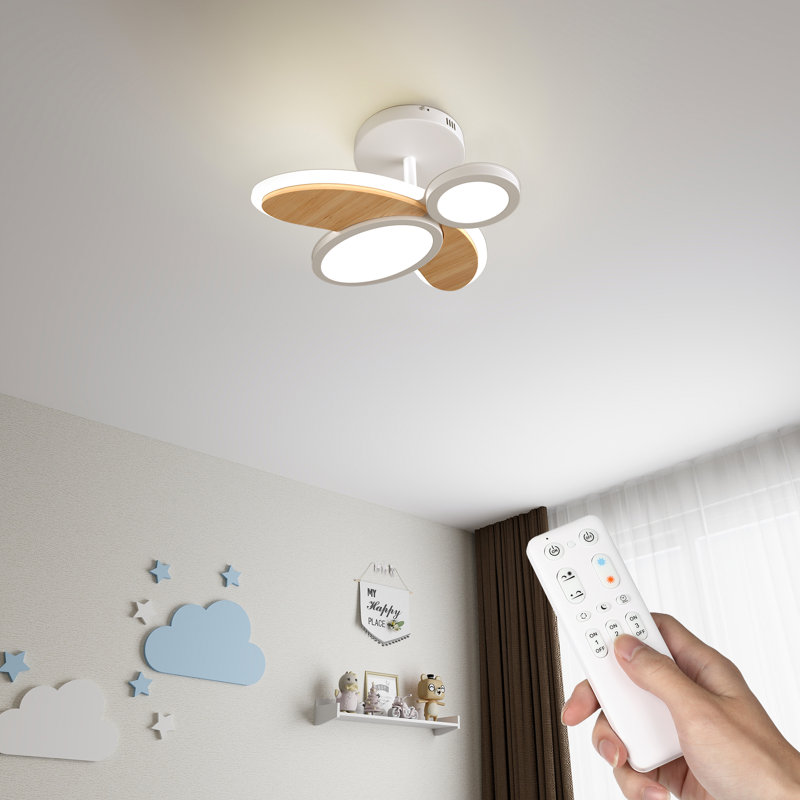 Éclairage semi-encastré à DEL 16,9 po avec télécommande pour chambre d'enfant Hetvik