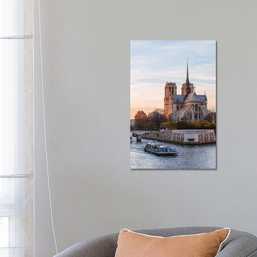 Notre Dame And River Seine by Matteo Colombo - Wrapped Canvas Print