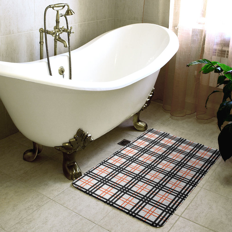 Tapis pour salle de bain Philadelphia, l 17 po x L 24 po, White/Orange