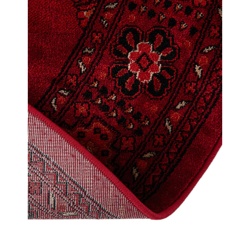 Tapis oriental rouge Amro, Oval 5'3" x 8'
