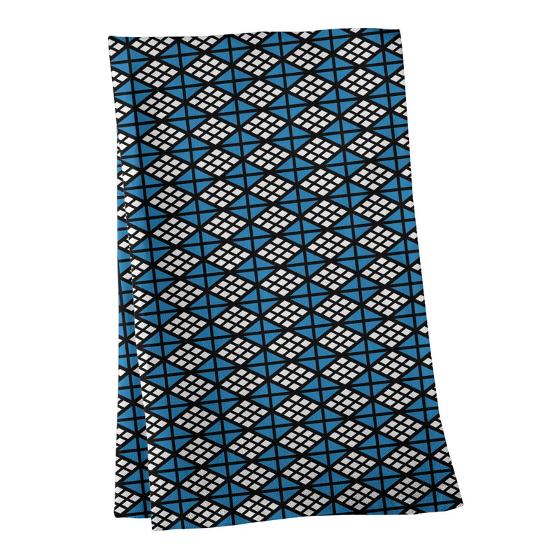 Torchon Suoz Classic Diamonds, Sergé de coton, Bleu / Noir