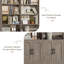 Bibliothèque standard en bois avec portes et 8 tablettes ouvertes Kirklyn-115747576