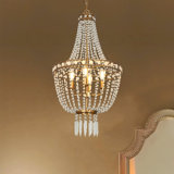 Caimen 4-Light Crystal Empire Chandelier with Crystal Accents
