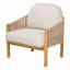Fauteuil club d'extérieur en bois avec coussin-465557752