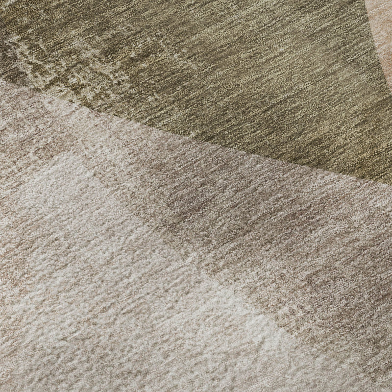 Tapis abstrait lavable à la machine de qualité supérieure Mayfield, Taupe, 2 pi 6 po x 3 pi 10 po