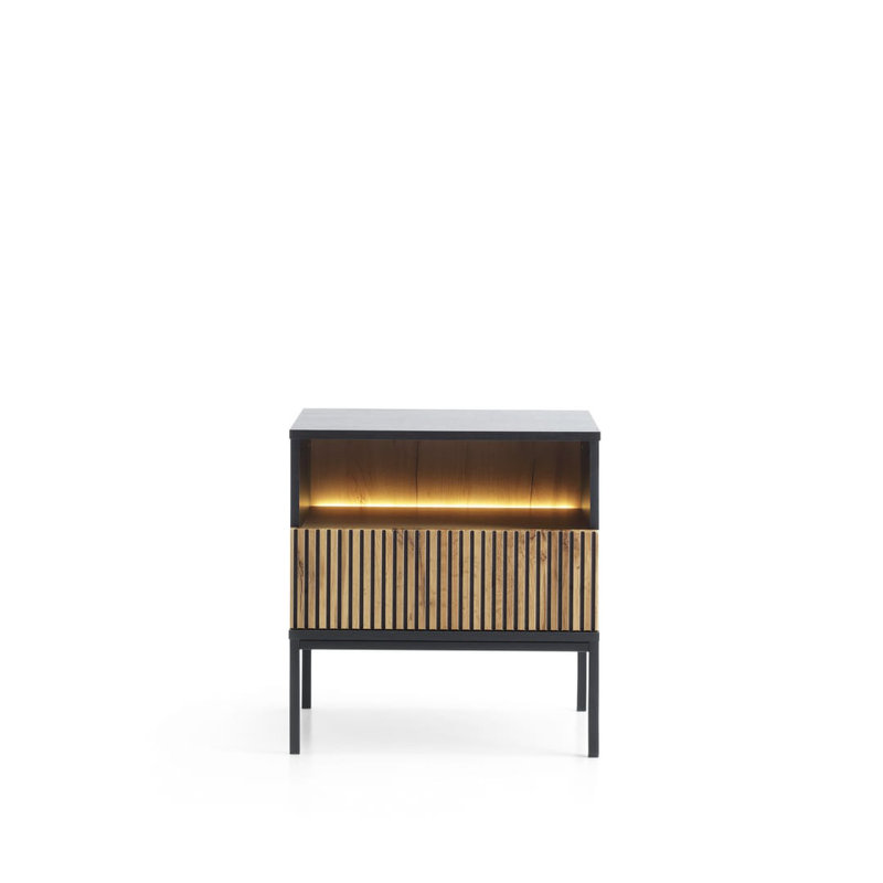 Delerme 54cm W Manufactured Wood Bedside Table