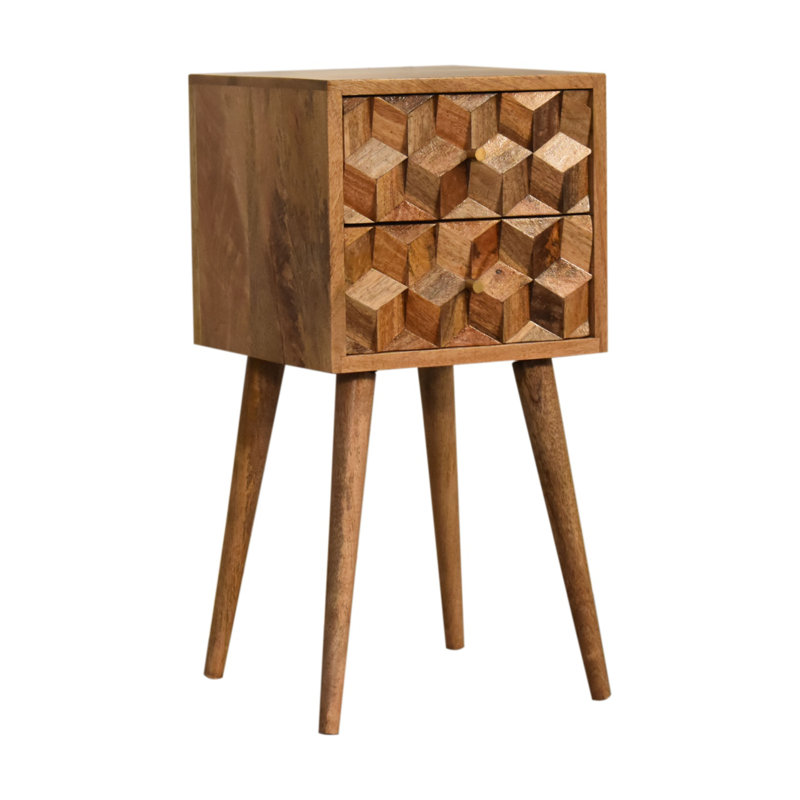30 cm W Solid Wood Bedside Table