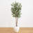 Artificial Olive Tree in White Oval Planter