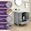 Meuble-lavabo autoportant de 76 cm avec lavabo et armoire de rangement en bois massif