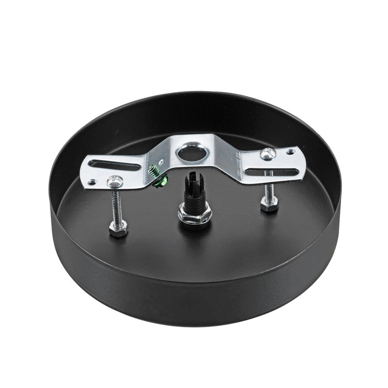 Matte Black Metal Chandelier Fixture Canopy Kit, 5-1/8" Diameter