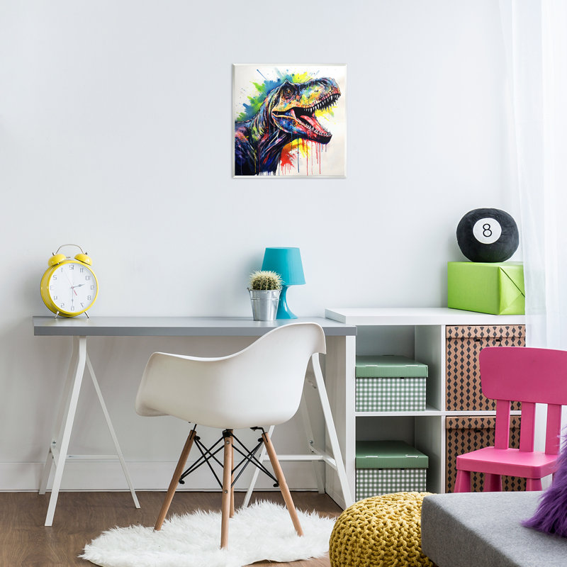 Plaque murale colorée T-Rex Roaring, design by Creative Studio