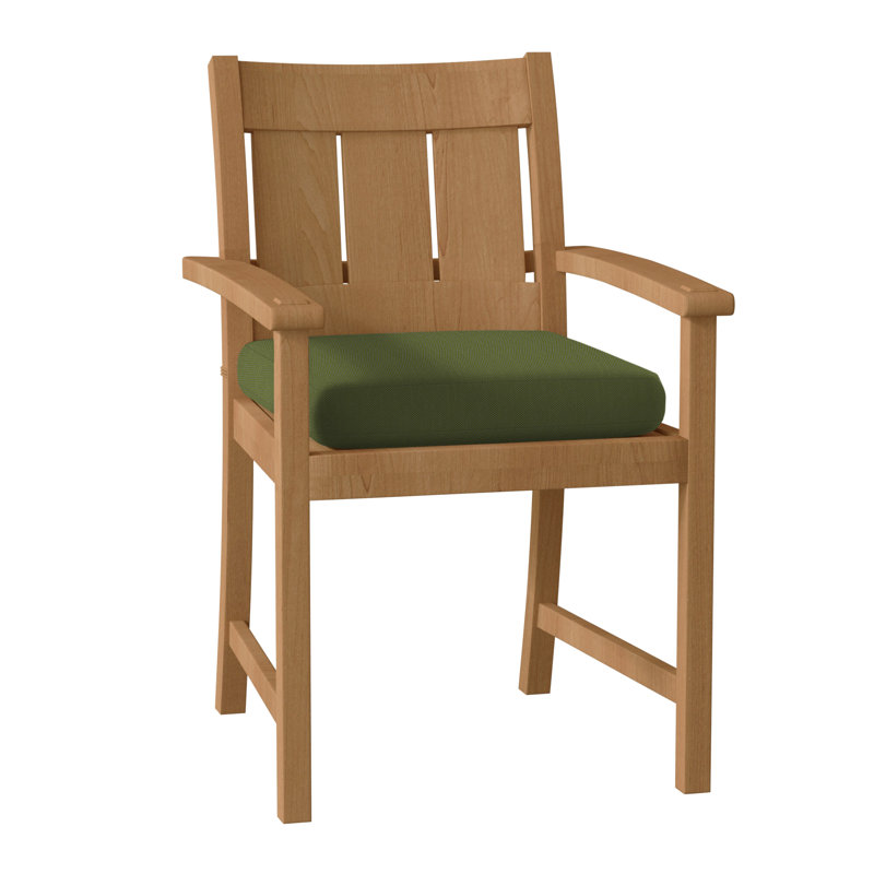 Chaise avec accoudoirs Croquet, Pas de soudure, Forêt de lin, Teck naturel
