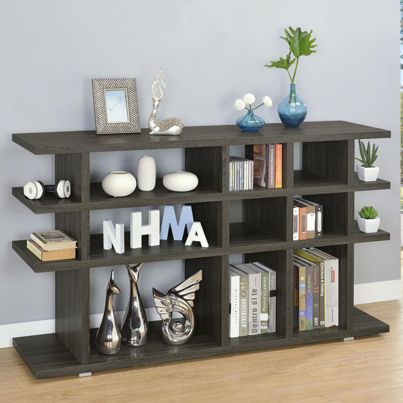 Bibliothèque élégante et fonctionnelle à 3 niveaux avec rangement ouvert et rangement organisé