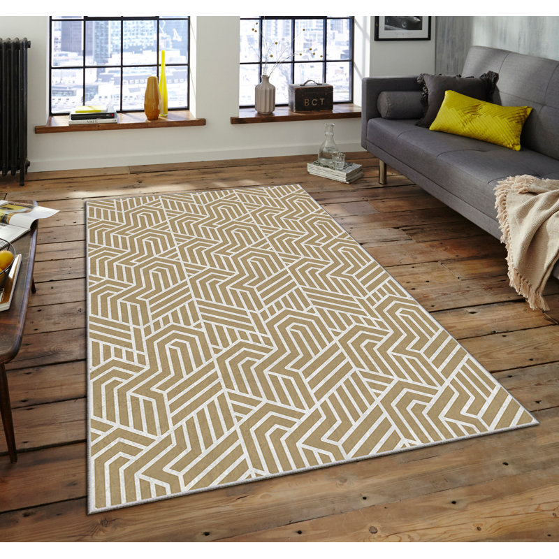 Luxurious Area Rug, 100% Polyester, 5.9 x 9.2 Feet | 740 g/m² Weight, Non-Slip Felt Dot Underside, Easy Clean Velvet Fabric, 0.08 in Pile Height | Machine Washable, Perfect for Living Room & Bedroom Décor