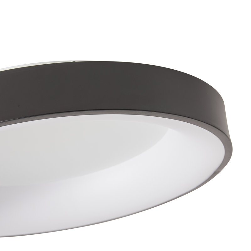 Plafonnier encastré 1 lumière DEL, Noir, H 4,53 po x l 19,69 po x P 19,69 po