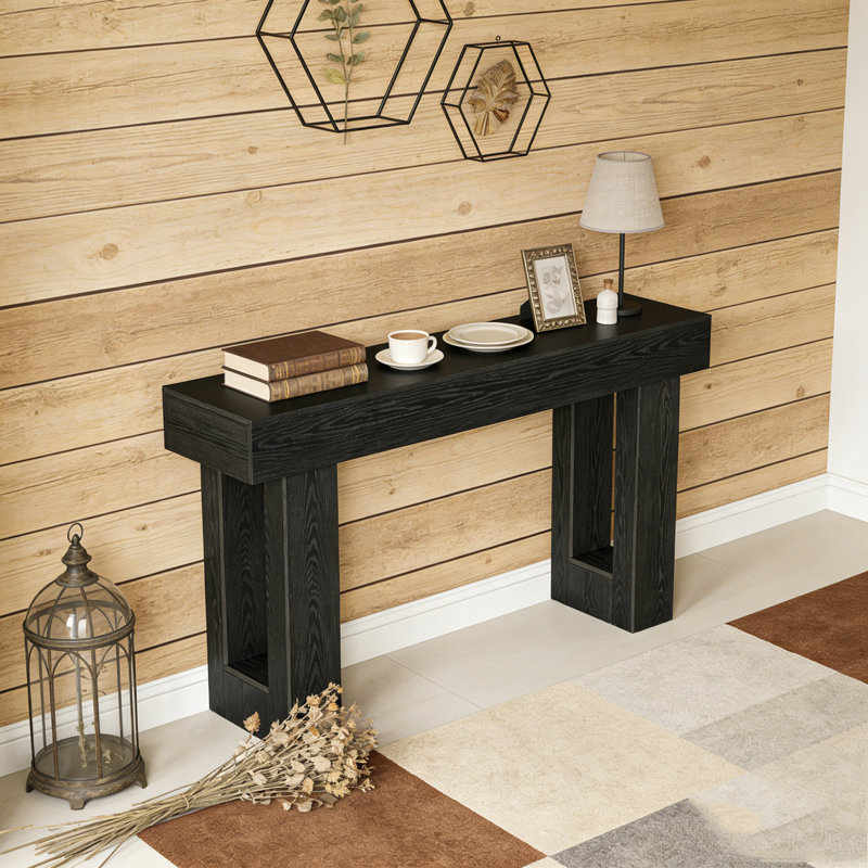 Console en bois pour canapé d'entrée, Noir