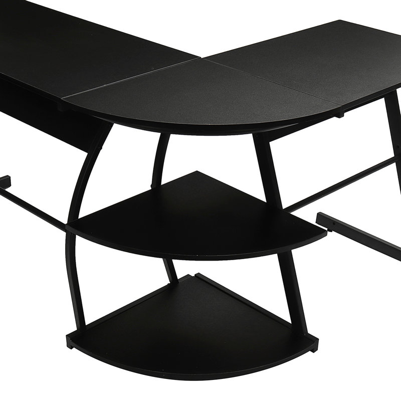 L-Shaped Metal Base Computer Desk