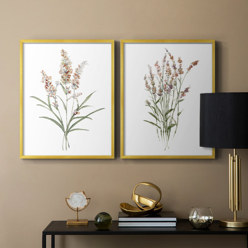 Reproduction encadrée Dicat Botanical I-Premium - prête à être accrochée - aucun clou requis - aucun clou requis, Doré