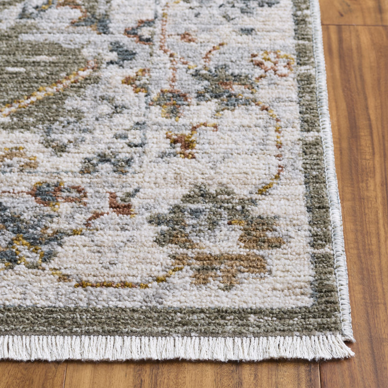 Vintage Rosewood 500 Performance Floral Indoor Rug, Rectangle 6' x 8'7"