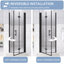 Porte de douche pliante 30 po x 72 po | Verre trempé 1/4 de pouce avec film antidéflagrant | Noir mat | Cadre en aluminium-124363227
