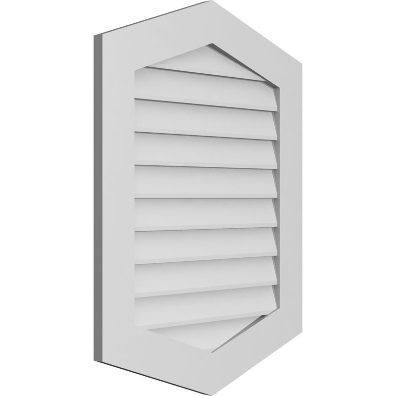 Ventilé vertical à pignon vertical 4/12 po, H 34 po x l 26 po x P 1 po