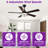 52" Modern Parchment-Textured 3CCT LED Caged Ceiling Fan with Remote Control, Double Sided Blades, 6-Speed