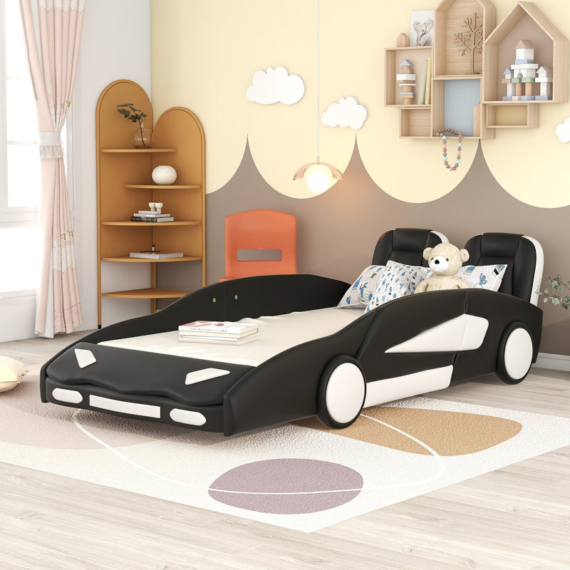 Lit plateforme avec roulettes Race, Noir