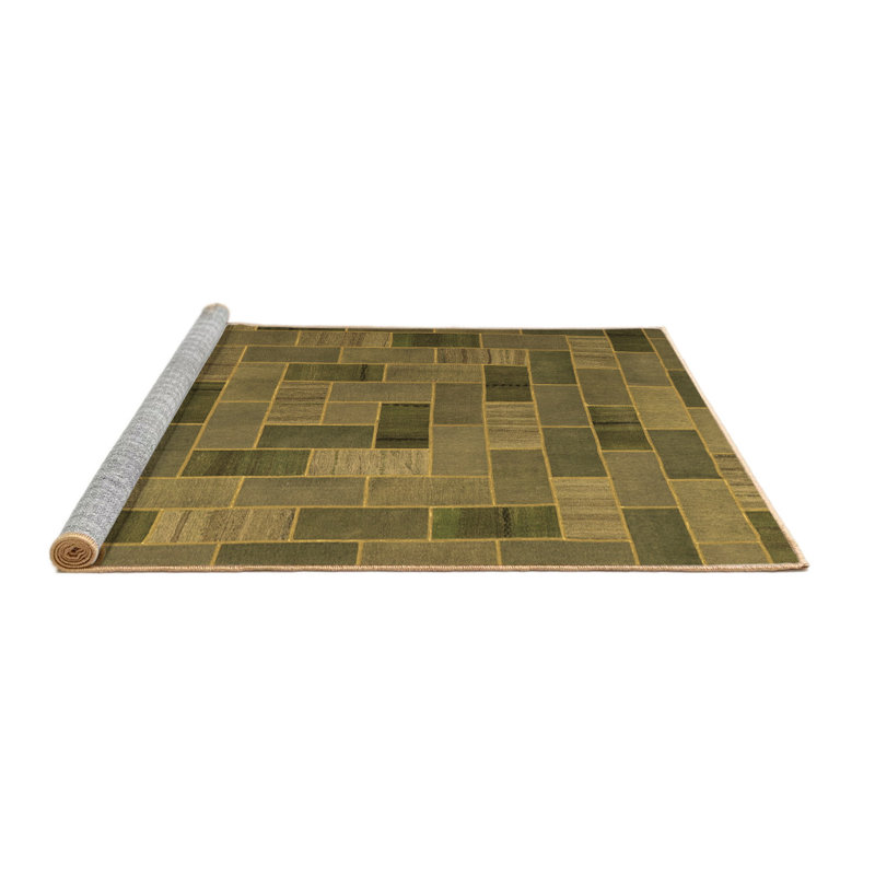 Tapis contemporains brun lavable à la machine 2629, Carré de 6 pi