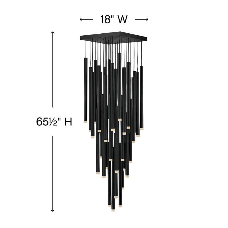 Harmony 36 - Light Cluster Cylinder LED Pendant, Black