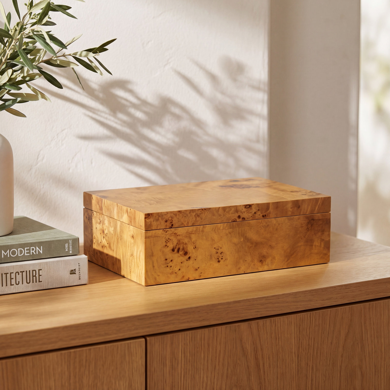 Niara Wood Decorative Box, 3.25" H x 10" W x 6.5" D