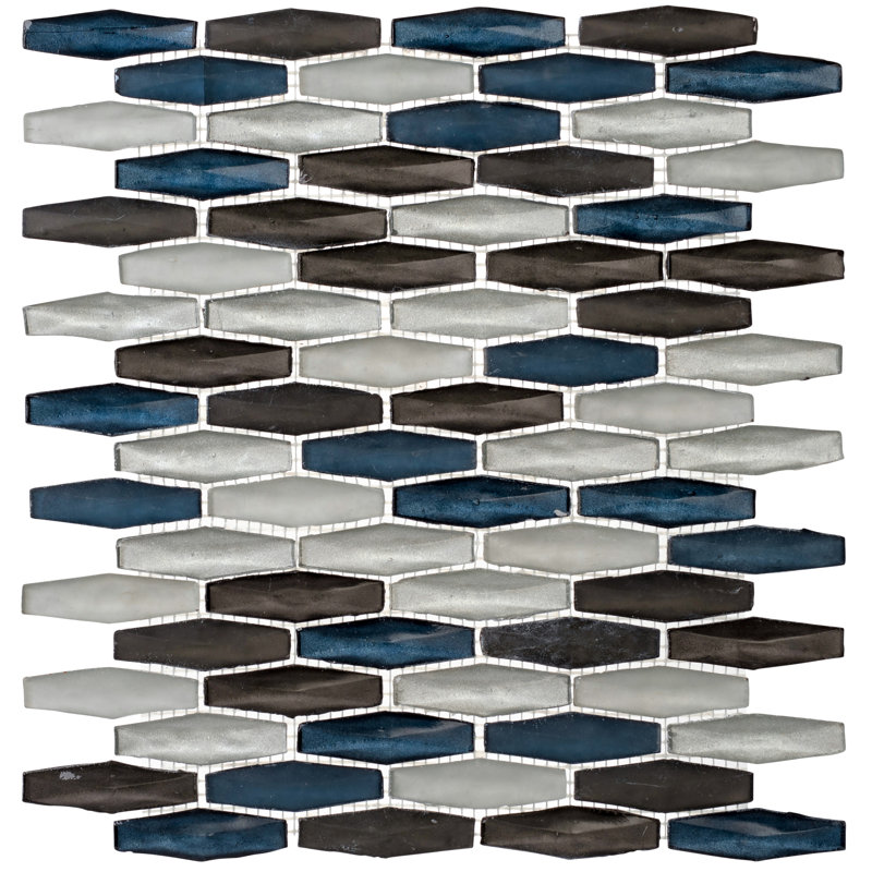 Rhapsody 3" Glass Novelty Mosaic Kitchen Backsplash, Bathroom, Shower, Pool, Wall and Floor Tile, Boheme