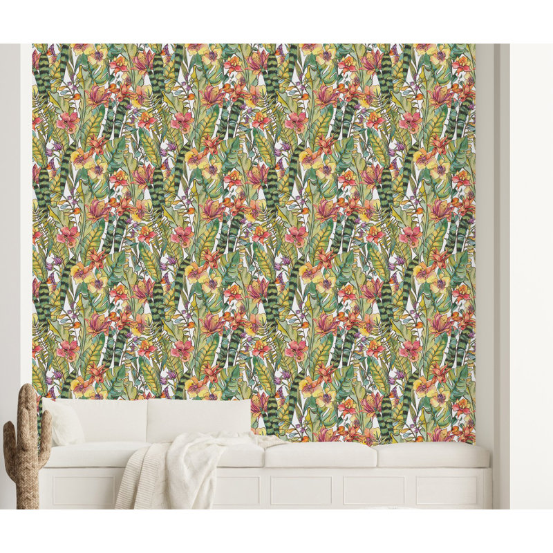 Floral Wall Mural, 2.08' W x 18.75' L