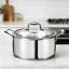 Ensemble de batterie de cuisine en acier inoxydable 11 pièces, casseroles et poêles de cuisine professionnelle à 3 plis avec couvercles, compatible avec l'induction, allant au four et au lave-vaisselle, batterie de cuisine non toxique de qualité chef