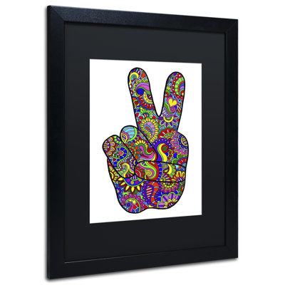 Psychedelic Mehndi Peace Sign by Kathy G. Ahrens - Single Picture Frame Graphic Art on Canvas