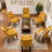 Farmhouse Upholstered Side Chairs Set of 6, Vintage Solid Wood Kitchen Dining Chairs with Nailhead Trim & High Back Support, 350lbs Weight Capacity-108722456-157801614