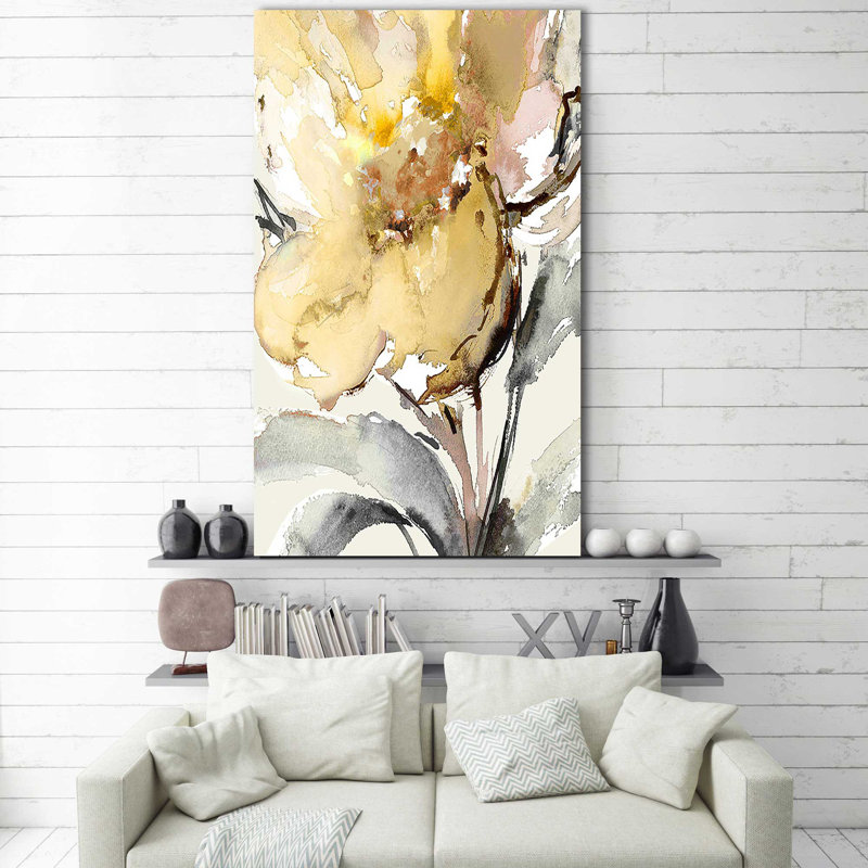 «Bright Blooms II» par Lanie Loreth - Peinture, Toile tendue, H 48 po x l 28 po x P 1,5 po